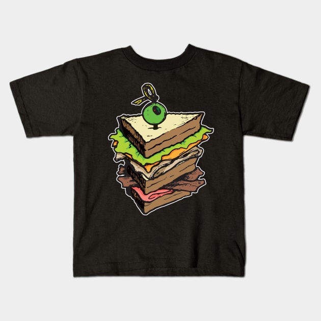 Club Sandwich Kids T-Shirt by Laughin' Bones